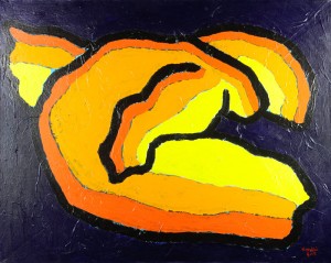 "Narciso", 2001 - acrilico su tela, 80x100 cm         