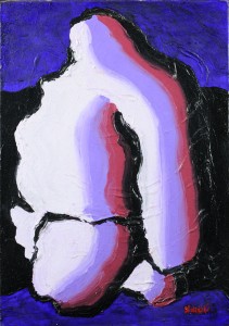 "Guerriero", 1998 - acrilico su tela, 25x35 cm          