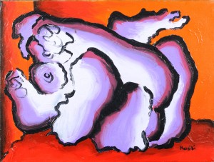 "Amplesso", 1998 - acrilico su tela, 30x40 cm          